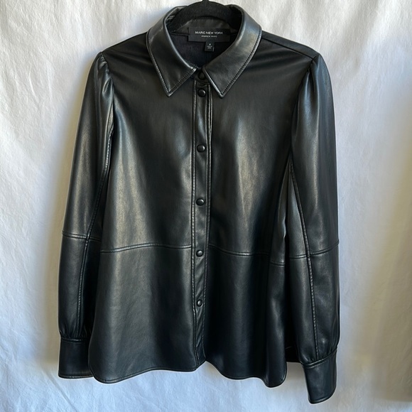 Marc New York Jackets & Blazers - Marc New York black vegan leather super soft shirt jacket, size M